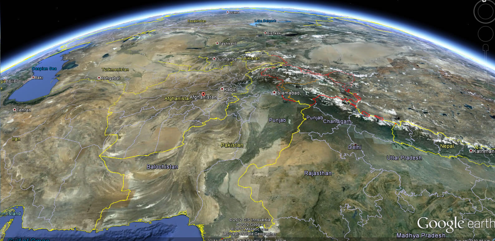 Afghanistan Earth Map